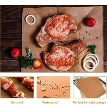 Food Basket Liners, Grease Resistant Wax Paper Sheets for Food, Oil Resistant Paper for Chips, Fried Chicken Sandwich Wrapping Paper for Party Not for Baking Oven/Air Fryer by FUNZON (Brown)
