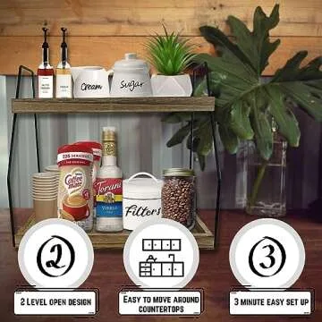 HahaHome Coffee Organizer for Countertop - Stylish & Versatile