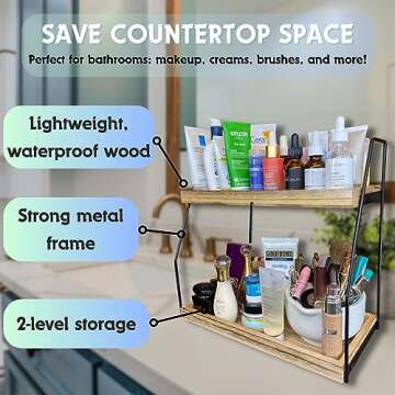 HahaHome Coffee Organizer for Countertop - Ideal for Coffee Bar & Station - Essential Coffee Accessories & Organizer for Countertop Use