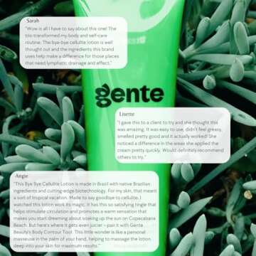 Gente Beauty Bye Bye Cellulite - Firming Lotion - Cellulite Remover, Skin Tightening Cream for Body, Anti Cellulite Cream, Belly Firming Cream, Skin Firming Body Lotion - 4.3FL OZ