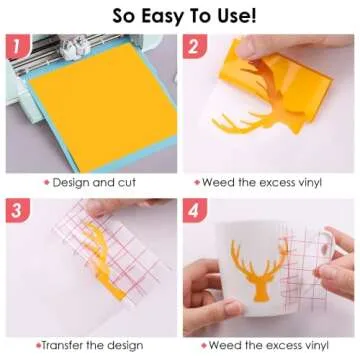 HTVRONT 90 Permanent Vinyl Sheets & 10 Transfer Tapes