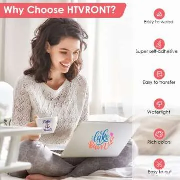 HTVRONT 90 Permanent Vinyl Sheets & 10 Transfer Tapes