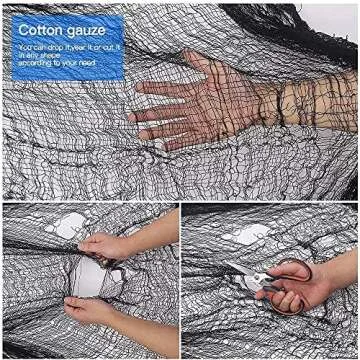 Junucubo 4PACK Spooky Black Creepy Cloth 30 x 72 Inch Halloween Black Creepy Cloth Decorations for Haunted Houses Props Halloween Wall Outdoor Indoor Decor
