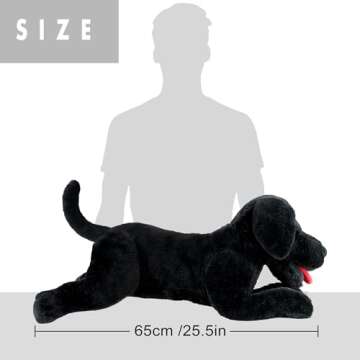 LotFancy Dog Stuffed Animal, 26 inch Black Lab Plush Dog, Realistic Stuffed Dog, Puppy Plush Toy for...
