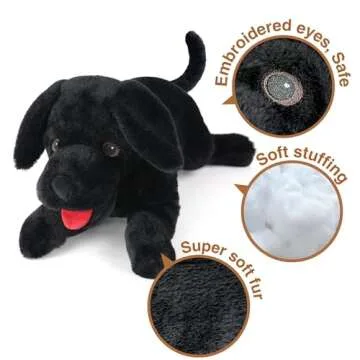 LotFancy Dog Stuffed Animal, 26 inch Black Lab Plush Dog, Realistic Stuffed Dog, Puppy Plush Toy for Kids