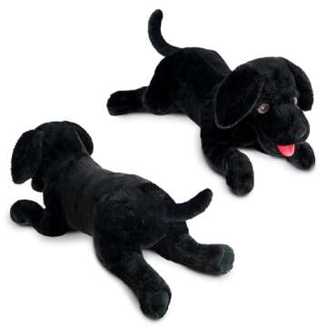 LotFancy Dog Stuffed Animal, 26 inch Black Lab Plush Dog, Realistic Stuffed Dog, Puppy Plush Toy for Kids