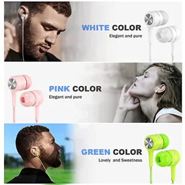 5 Pack Wired Earbuds with Microphone for All Devices