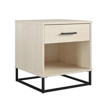 Novogratz Kelly Nightstand - Stylish Ivory Oak Bedroom Furniture