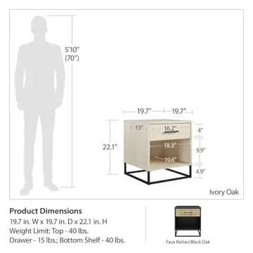 Stylish Novogratz Kelly Nightstand for Chic Bedrooms