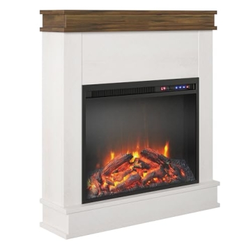 Ameriwood Home Mateo 30 Inch Electric Fireplace with Mantel - Elegant & Eco-Friendly