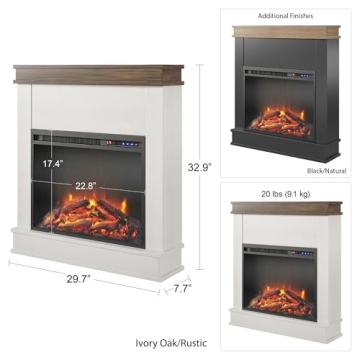 Ameriwood Home Mateo Electric Fireplace with Mantel