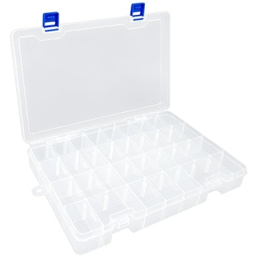 DUOFIRE Plastic Organizer Container Storage Box Adjustable Divider Removable Grid Compartment for Je...