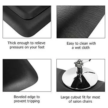 3' x 5' Salon Anti Fatigue Mat for Hair Stylist 7/8'' Thick, Rectangle Comfort Barber Shop Beauty Floor Mats Under Styling Chair