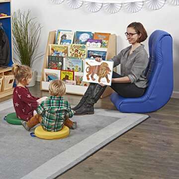 Factory Direct Partners Soft Tufted Floor Rocker - Cushioned Ground Chair for Kids Teens and Adults ...