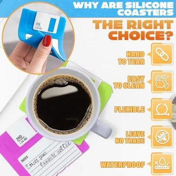 6 Pcs Floppy Disk Coaster - 90s Nostalgia Gifts - Funny Coasters for Adults Floppy Disk Coasters Cool Coasters for Drinks - Silicone Coasters for Drinks