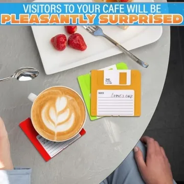 6 Pcs Floppy Disk Coaster - 90s Nostalgia Gifts - Funny Coasters for Adults Floppy Disk Coasters Cool Coasters for Drinks - Silicone Coasters for Drinks