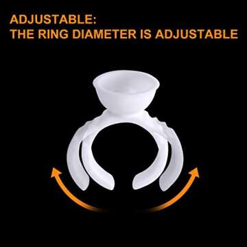 100PCS Disposable Tattoo Pigment Rings, Nail Art Eyelash Extension Glue Rings Cups Holder