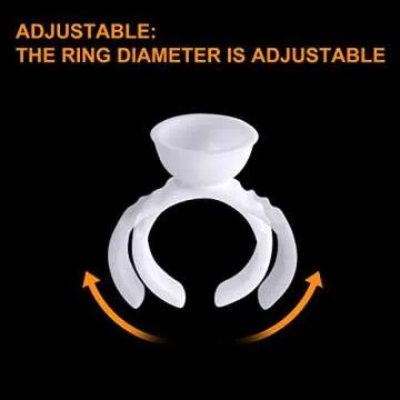 100PCS Disposable Tattoo Pigment Rings, Nail Art Eyelash Extension Glue Rings Cups Holder