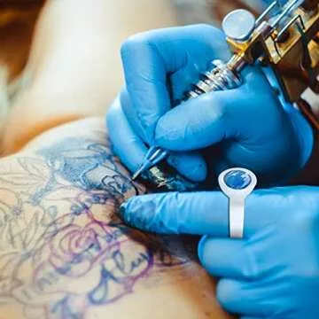 100PCS Disposable Tattoo Pigment Rings, Nail Art Eyelash Extension Glue Rings Cups Holder