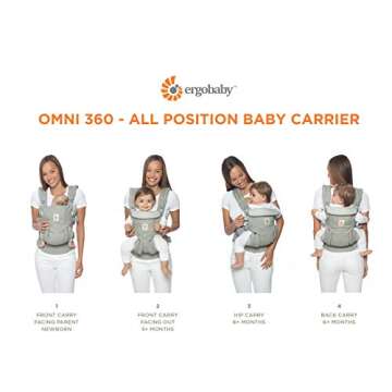 Ergobaby Omni 360 All-Position Baby Carrier for Newborn to Toddler with Lumbar Support & Cool Air Mesh (7-45 Lb), Indigo Weave