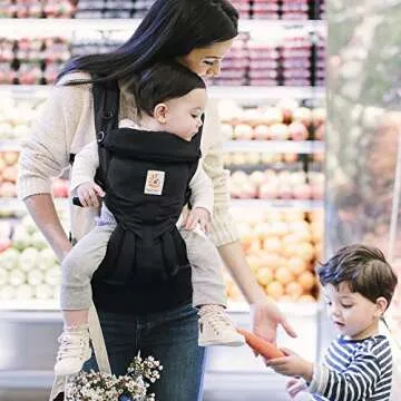 Ergobaby Omni 360 All-Position Baby Carrier for Newborn to Toddler with Lumbar Support & Cool Air Mesh (7-45 Lb), Indigo Weave
