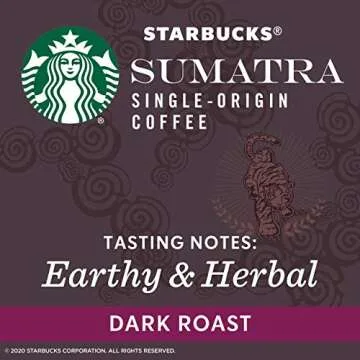 Starbucks Sumatra Dark Roast Coffee Pods for Keurig 24ct