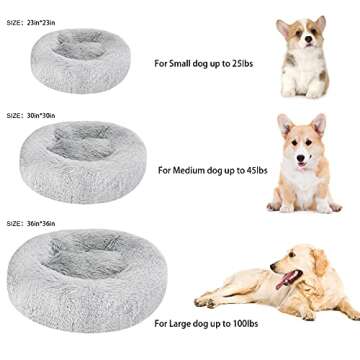 Calming Dog Bed Cat Bed Donut Cuddler, Anti Anxiety Dog Bed for Small Medium Large Dogs Cats, Machin...