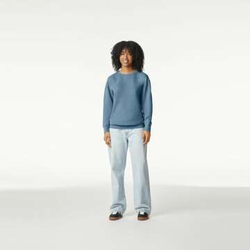 Comfort Colors Adult Lightweight Cotton Crewneck Sweatshirt, Style G1466, Blue Jean, Medium