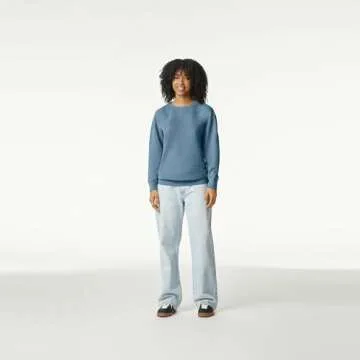 Comfort Colors Adult Lightweight Cotton Crewneck Sweatshirt, Style G1466, Blue Jean, Medium