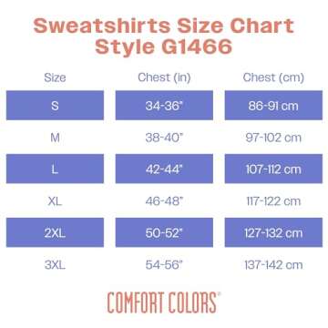 Comfort Colors Adult Lightweight Cotton Crewneck Sweatshirt, Style G1466, Blue Jean, Medium