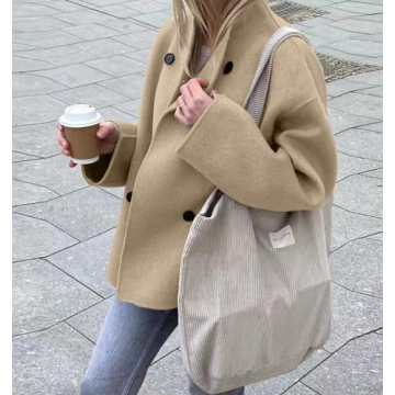 UATKIMI Women's Double Breasted Wool Blend Coat for Winter Wear