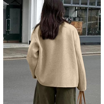 UATKIMI Women's Double Breasted Wool Blend Coat for Winter Wear