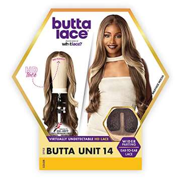 Sensationnel Butta lace wigs - unit 14 extra wide 5 inch deep parting synthetic preplucked hairline glueless lacefront (BALAYAGECHOCOLATE)