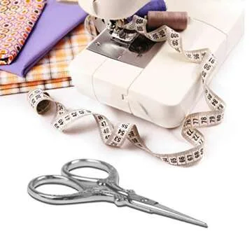 Hisuper Sewing Embroidery Scissors Mini 3.6 inch Craft Scissors Shears for Crafting Fabric Scissors for Art Work Threading Needlework DIY Tools with Leather Scissors Cover