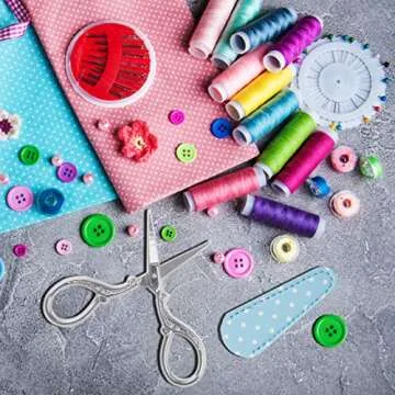 Hisuper Sewing Embroidery Scissors Mini 3.6 inch Craft Scissors Shears for Crafting Fabric Scissors for Art Work Threading Needlework DIY Tools with Leather Scissors Cover