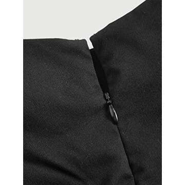 Verdusa Women's Lace Up Ruffle Hem High Waist A Line Short Layered Flared Skirt Black Medium