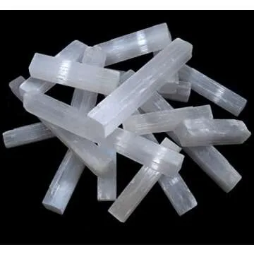 Dancing Bear Premium Selenite Sticks with Black Tourmaline