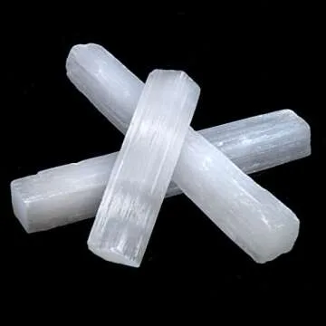 Dancing Bear Premium Selenite Sticks with Black Tourmaline
