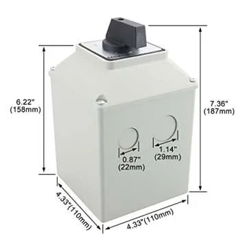 Baomain Universal Rotary Changeover Cam Switch SZW26-63/D303.3D 660V 63A 3 Position 3 Phase with Master Switch Exterior Box LW28-63/4
