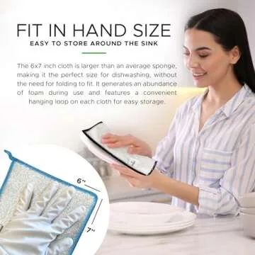 Whiffkitch Dish Cloths & Dish Towels for Kitchen - Reusable, Hygienic, Quick Drying, Durable Kitchen Washcloth, Absorbent, Scrub-Non-Scratch, 6x7 Inches Multi Color, 6 Pack