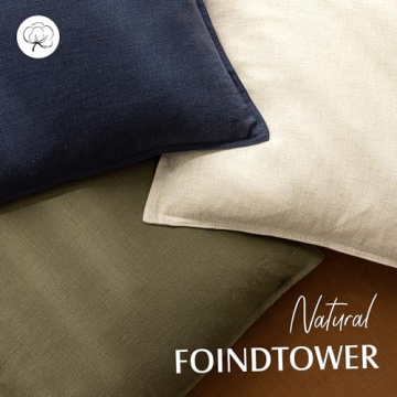 Foindtower Decorative Linen Throw Pillow Covers 18x18 Inch