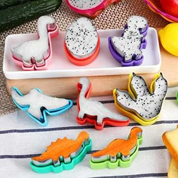 8pcs Dinosaur Cookie cutters set, Stainless Steel Sandwich Cutters Cookie Cutters Vegetable cutters for Baking, Bento Box and Food Decoration Tools
