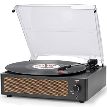 Vinyl Record Player with Wireless Speakers 3-Speed