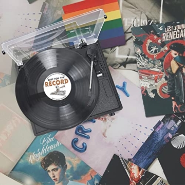 Vinyl Record Player with Wireless Speakers 3-Speed