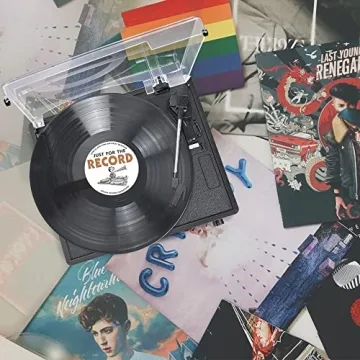 Vinyl Record Player with Wireless Speakers 3-Speed