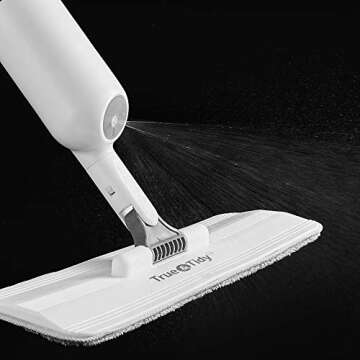 True & Tidy® SPRAY-250 Multi-Surface Spray Mop with Refillable Water Bottle for Floor Cleaning, Wor...
