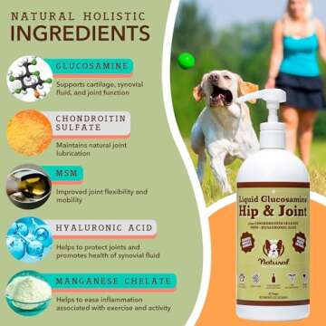 Natural Dog Company Liquid Glucosamine Hip & Joint Oil for Dogs, 16 oz, Extra Strength Cartilage & J...