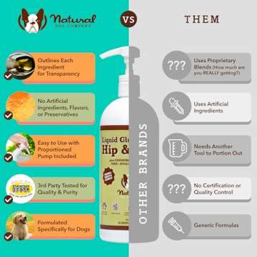 Natural Dog Company Liquid Glucosamine Hip & Joint Oil for Dogs, 16 oz, Extra Strength Cartilage & Joint Support, Helps Mobility and Eases Occasional Stiffness, Dog Vitamins & Supplements