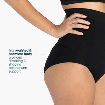 UpSpring C-Panty C-Section Recovery Underwear with Silicone Panel for Incision Care, Tummy Control Panties High Waist Postpartum Underwear for Womens Nude