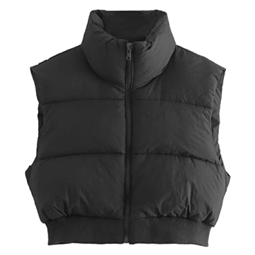 Trendy KEOMUD Women's Winter Crop Vest for Cool Days
